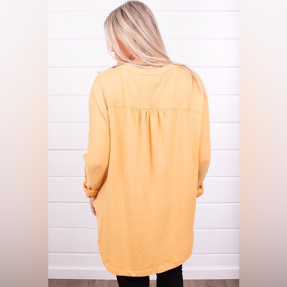 Free People We the Free Free Spirit Henley Long Sleeve Tee Size Small EUC - Picture 4 of 11